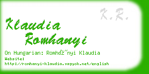 klaudia romhanyi business card